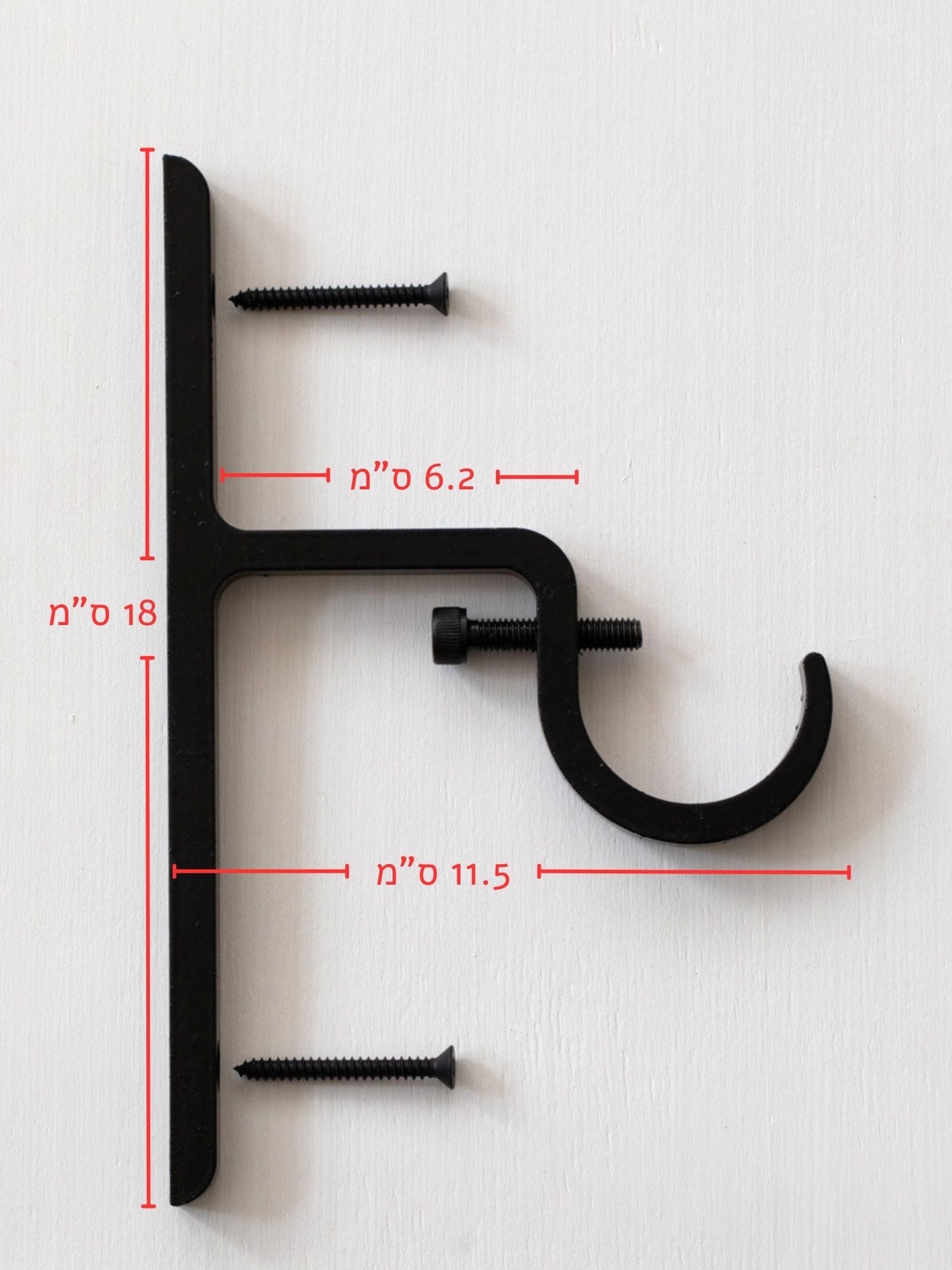 מתלה למוט וילון אלרון - שחור