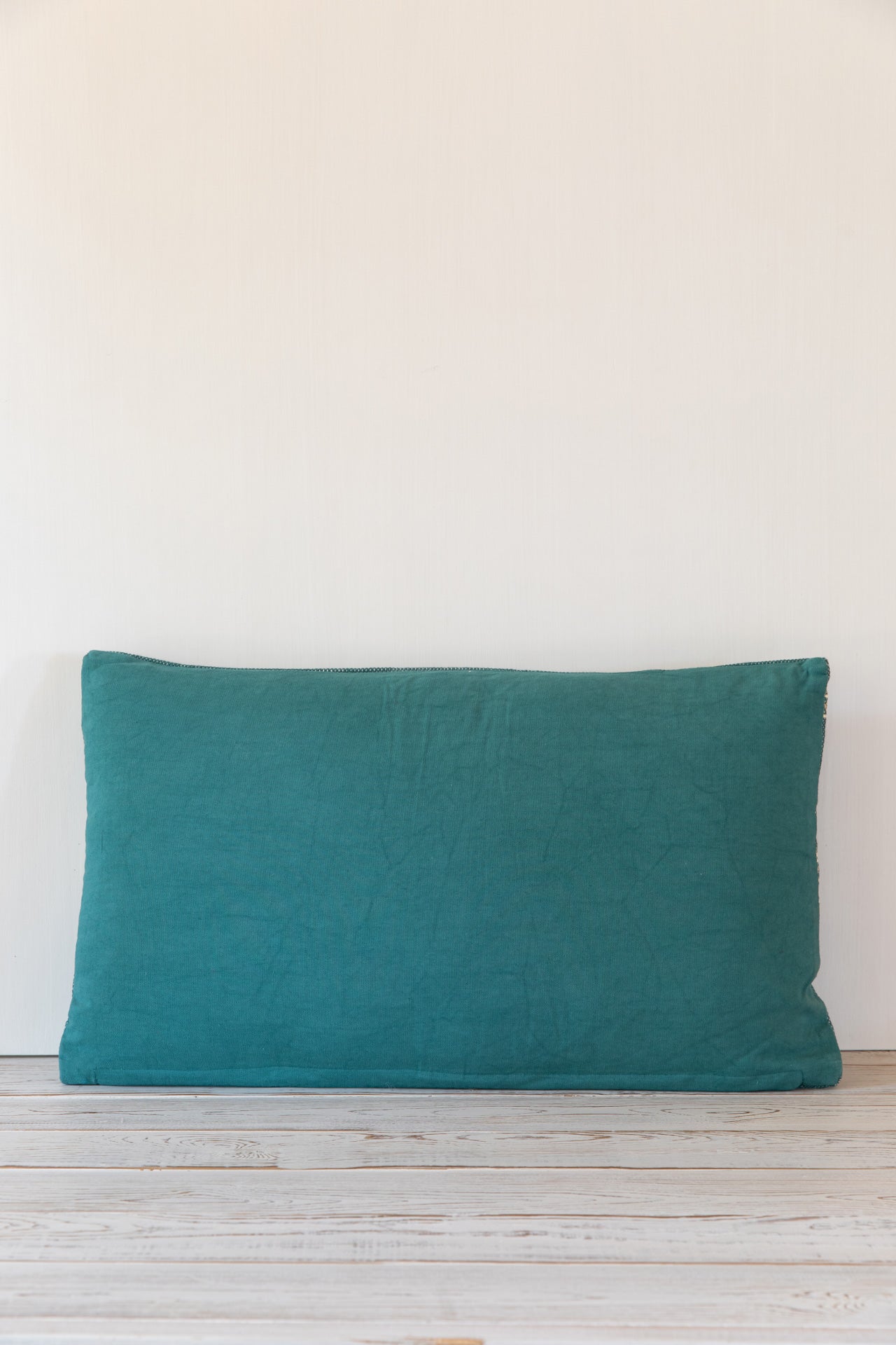 Turquoise Embroidered Pillow 35X60