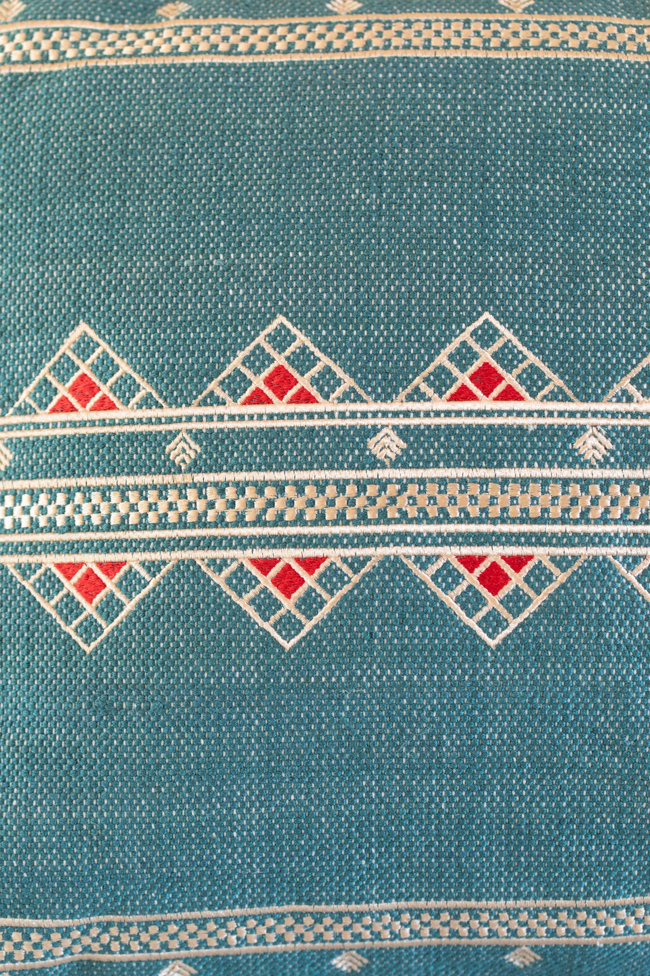 Turquoise Embroidered Pillow 35X60