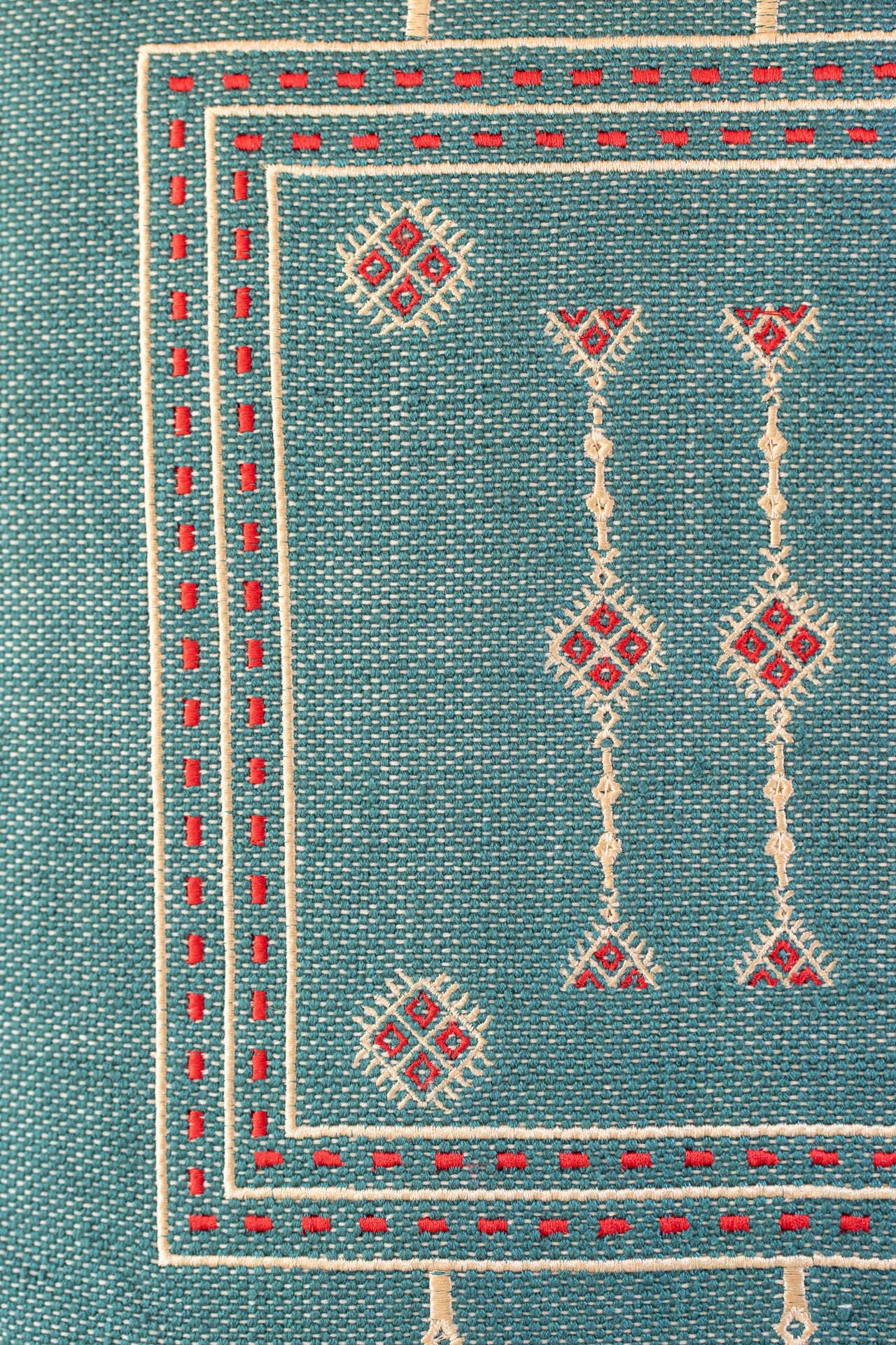 Turquoise Embroidered Pillow 50X50