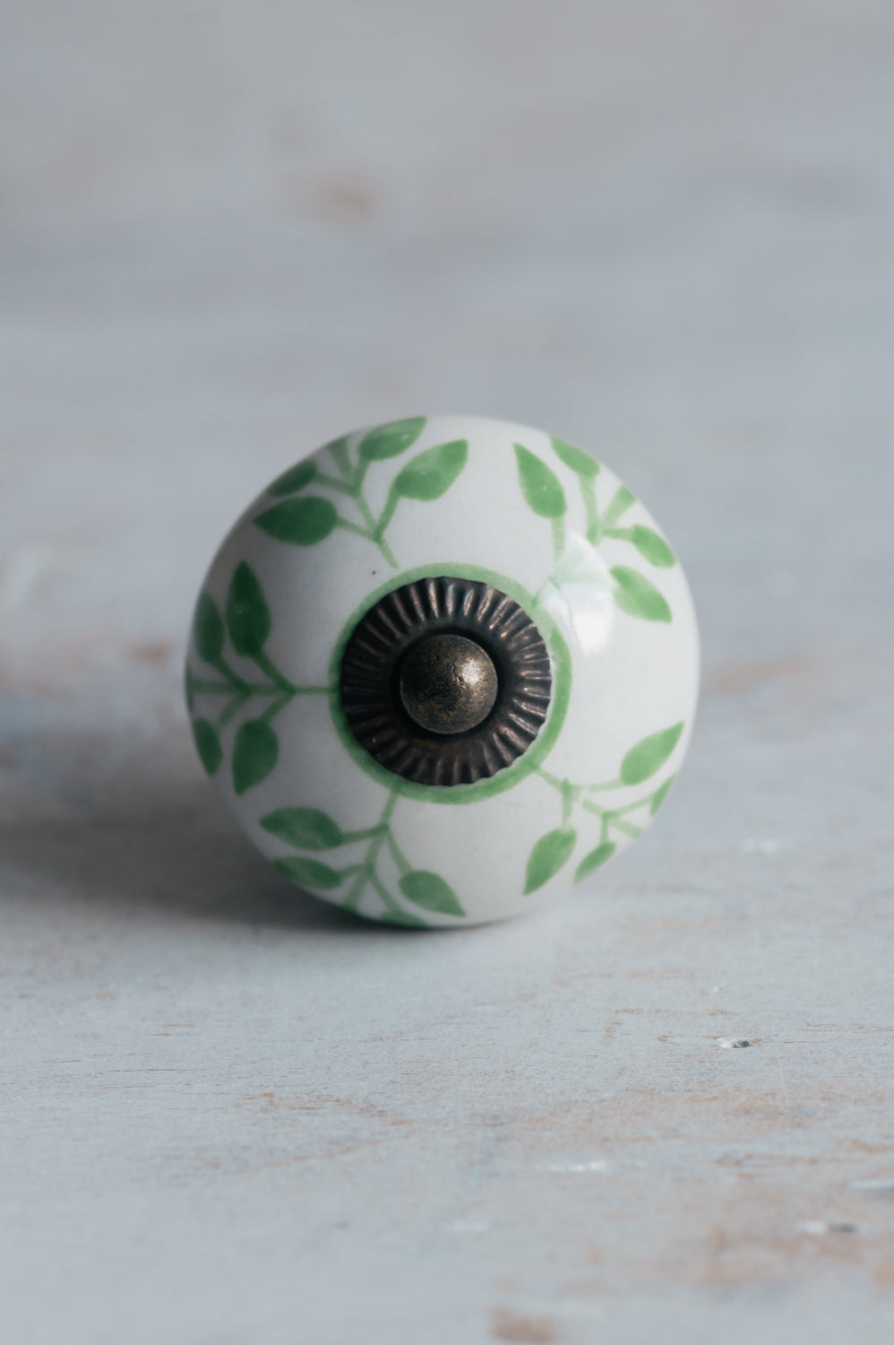 ידית קרמיקה עלה ירוק