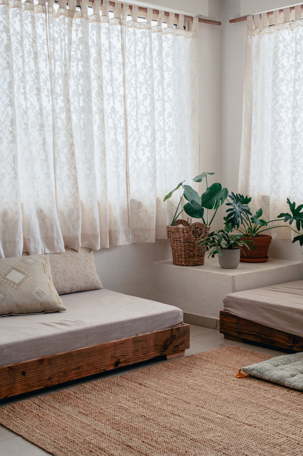 וילון ארוג "סוזנה" בגוון טבעי