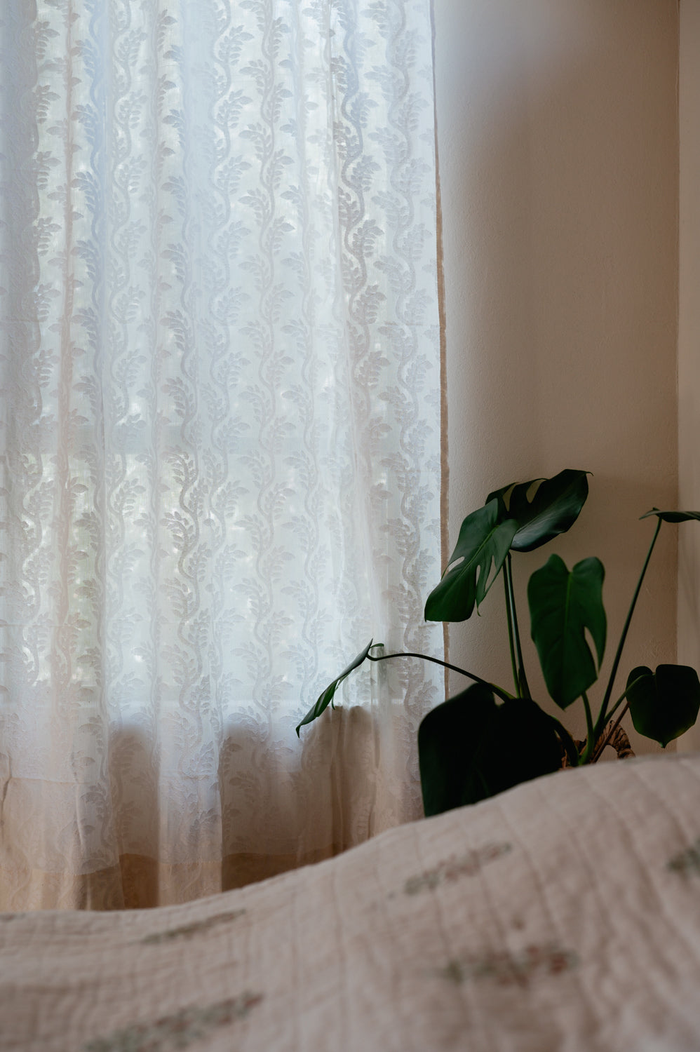 וילון ארוג "דגן" בגוון טבעי