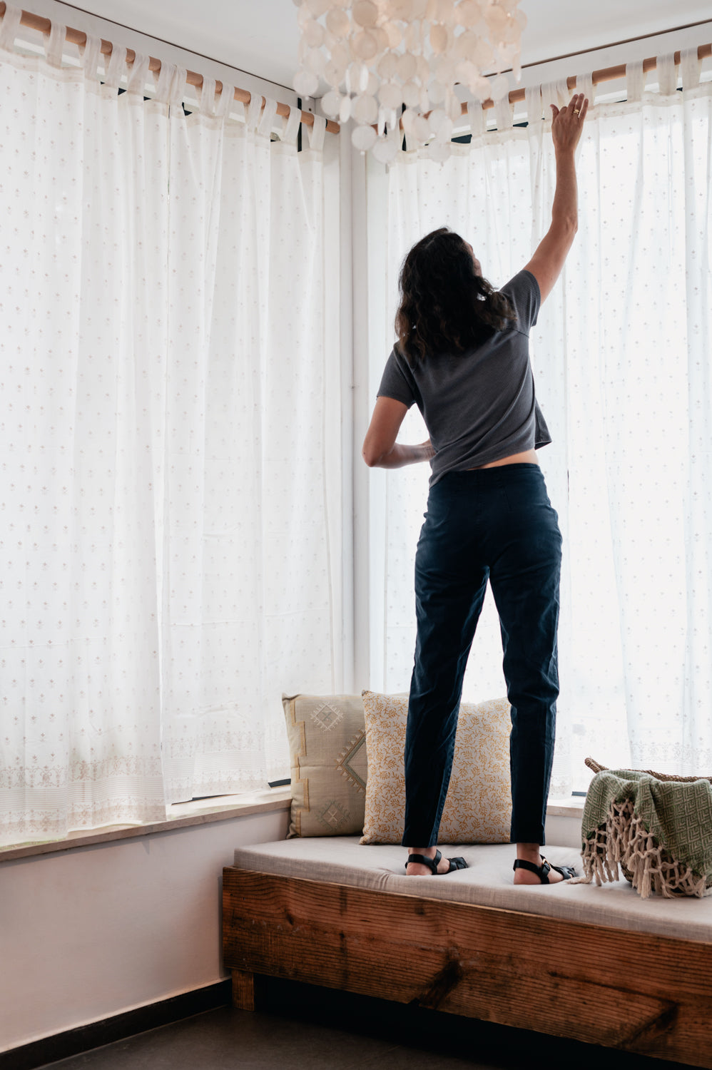 Printed curtain "Toulouse White"