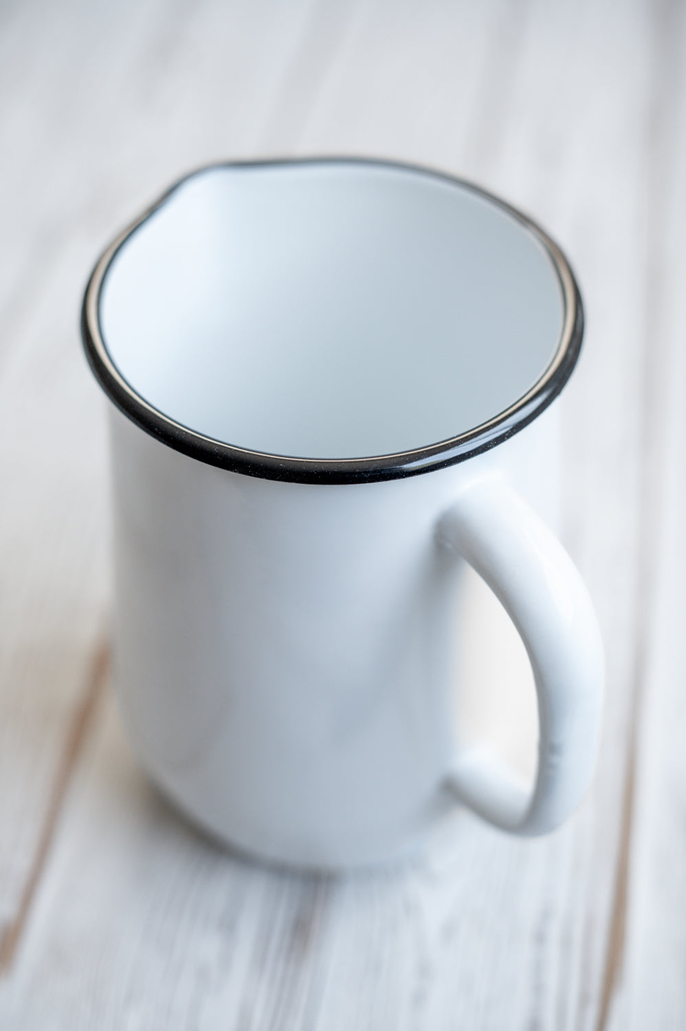 White enamel jug