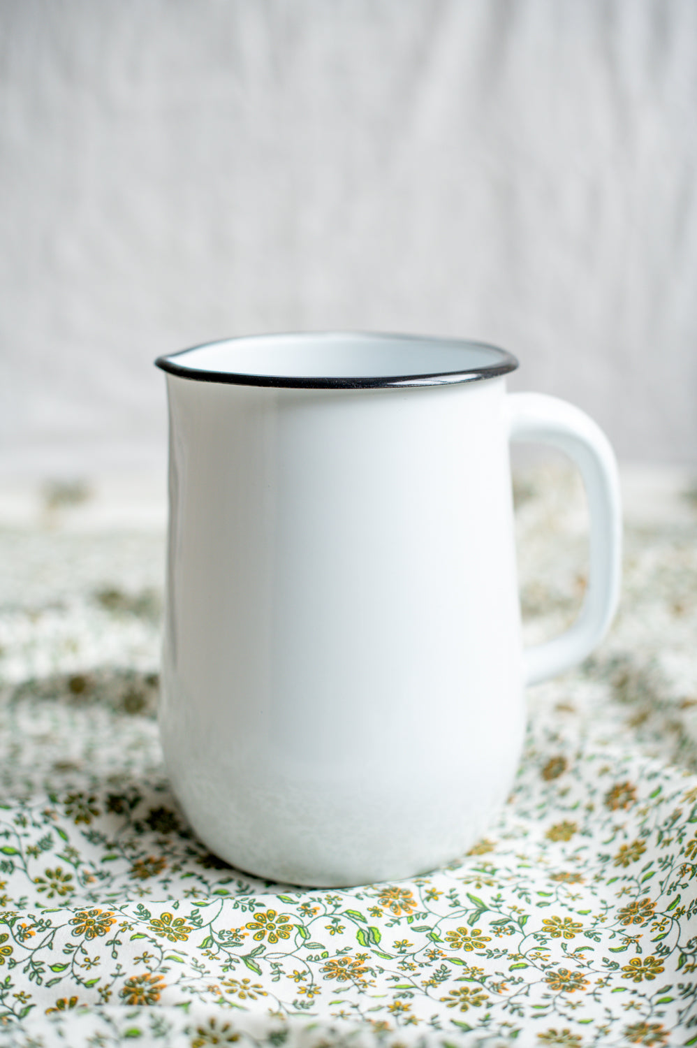 White enamel jug